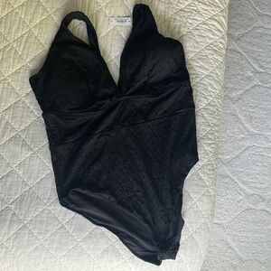 NWT Elegant Black One-Piece Swimsuit